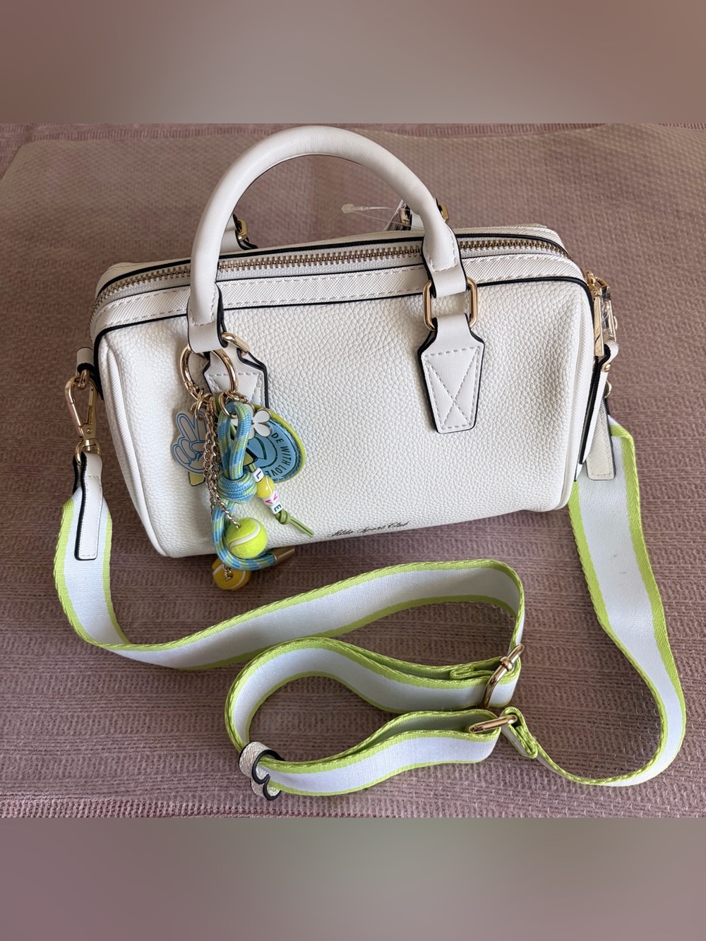 Aldo Sport Club MONTREAL Faux Leather cream crossbody bag